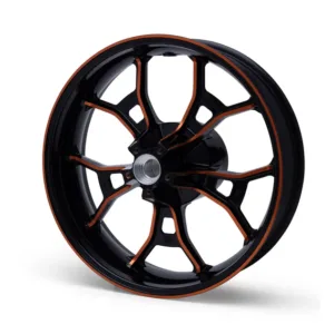 Harley Davison Performance Forged Touring 18 in. Rear Wheel black with orange anodized highlights