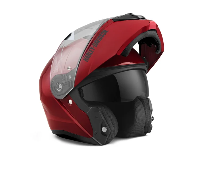 Capstone Sun Shield II H31 Modular Helmet - Billiard Red 4