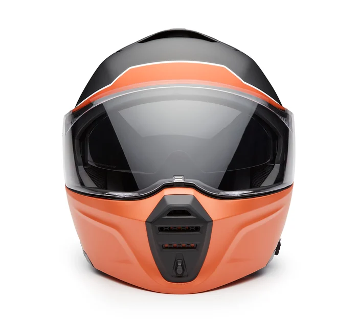 H-D Evo X17 Sunshield Modular Helmet - Matte - Harley Black & Vintage Orange