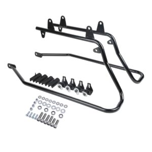 5" Hard Saddle Bags 5x7" Speaker Lid Bracket Fit For Harley Softail 84-17 Black