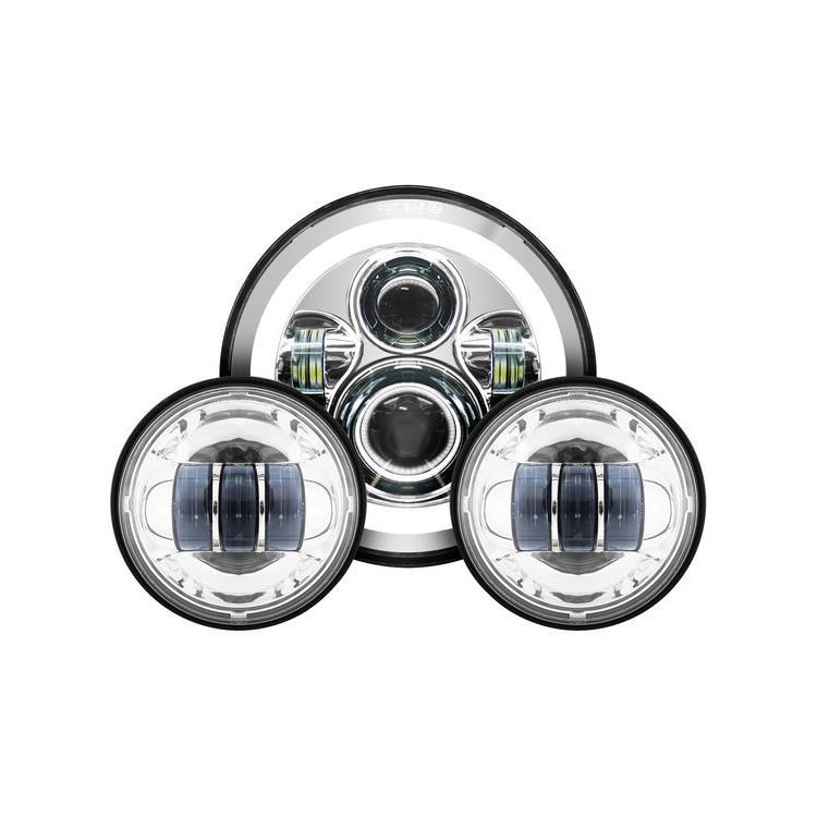 LED 7" Halomaker Headlight And 4 1/2" Passing Lamps Kit For Harley 1994-2025 - Image 8