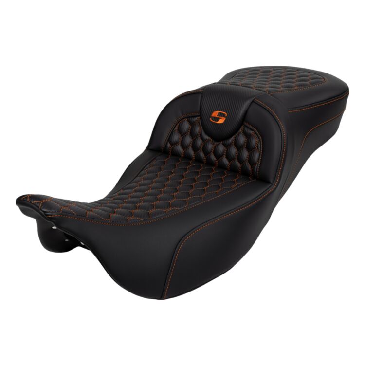 Saddlemen Roadsofa HC Honeycomb 2-Up Seat For Harley side view