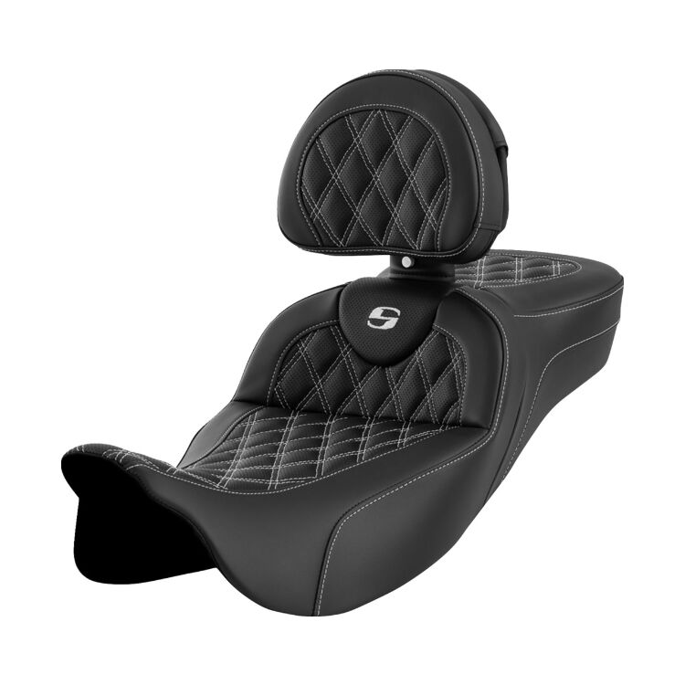 Saddlemen Roadsofa LS Lattice Stitch 2-Up Seat For Harley Touring 2008-2025